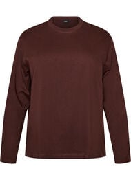 Basis t-shirt med lange &aelig;rmer, Brun
