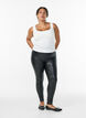 Coated leggings med børstet inderside, Sort, Model image number 1