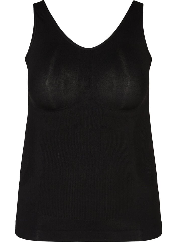 Shapewear top med brede stropper, Sort, Packshot