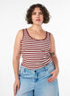 Stribet tanktop med ribstruktur, R&oslash;d, Model image number 0