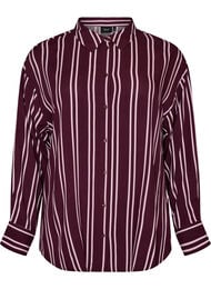 Natskjorte med striber, M&oslash;rk Bordeaux