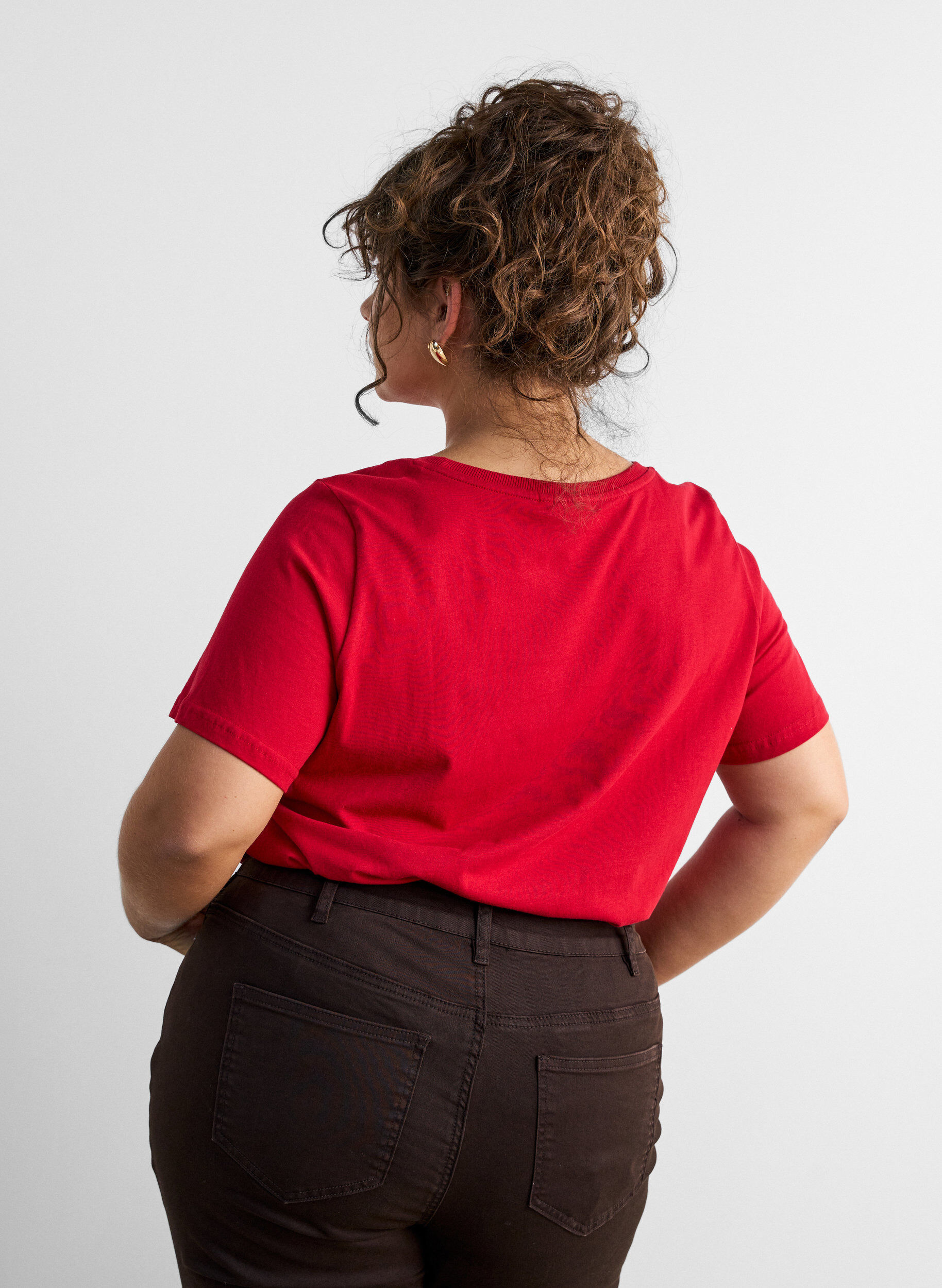 ZizziJule t-shirt i &oslash;kologisk bomuld, R&oslash;d, Model image number 2