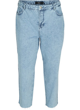 Cropped mom fit Mille jeans med løs pasform, Snow Wash 2, Packshot image number 0
