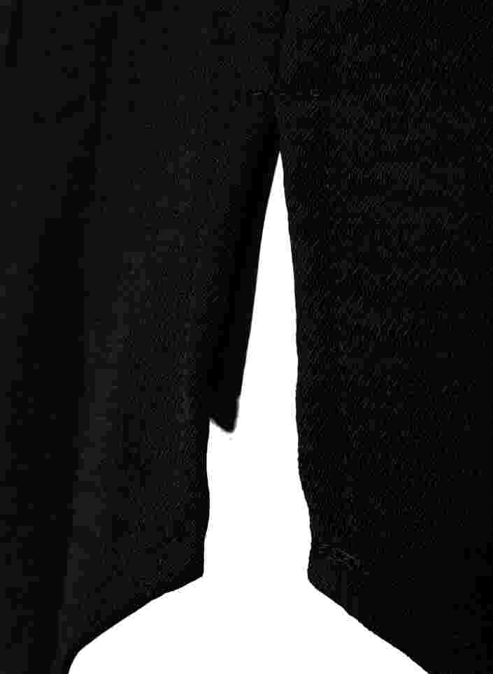 Langærmet tunika med flæsekrave, Black, Packshot image number 3