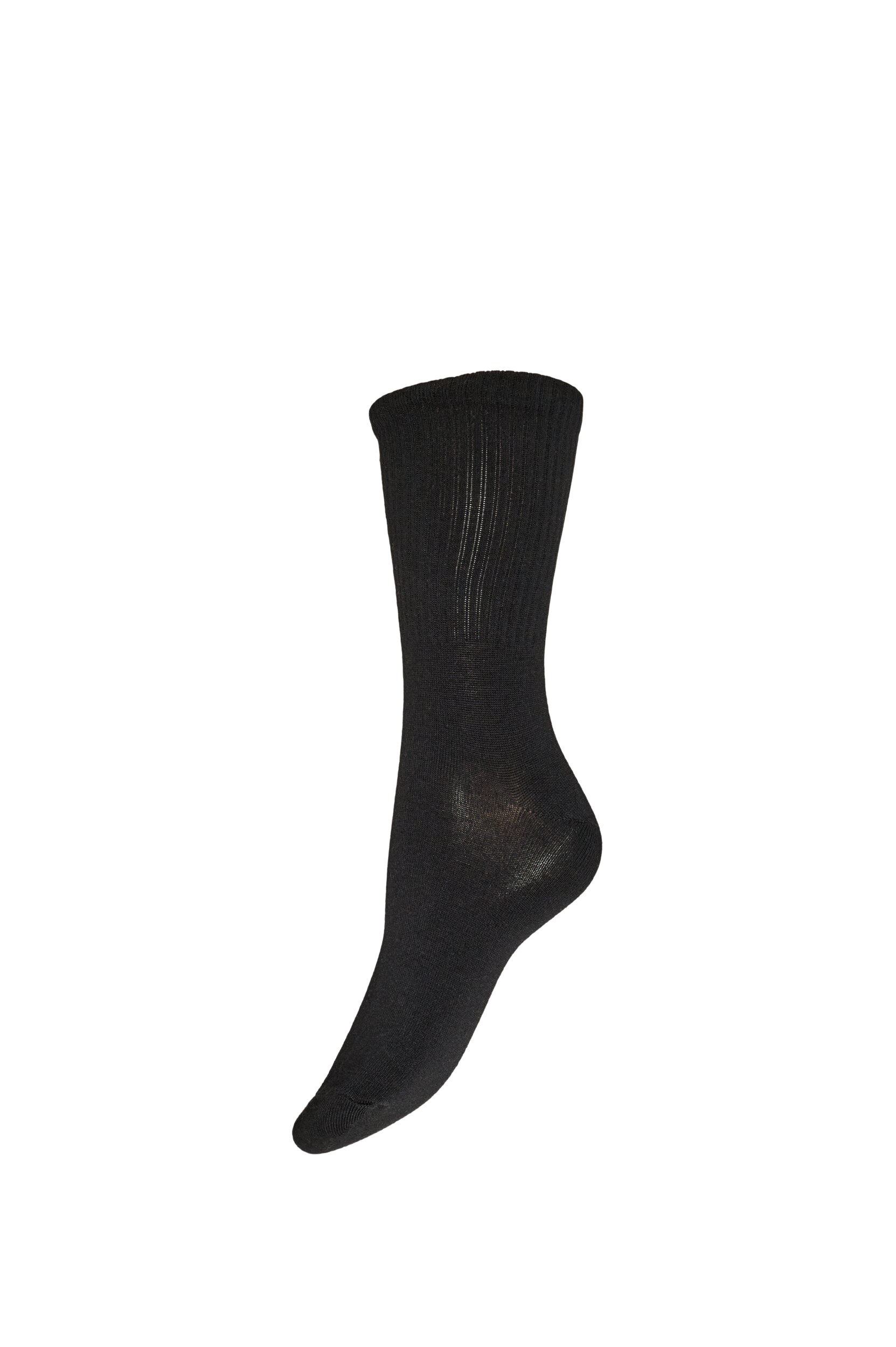 ZizziBomuldsstr&oslash;mpe i ribstrik, Sort, Packshot image number 0