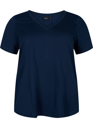 Kortærmet t-shirt med v-udskæring, Navy Blazer, Packshot image number 0