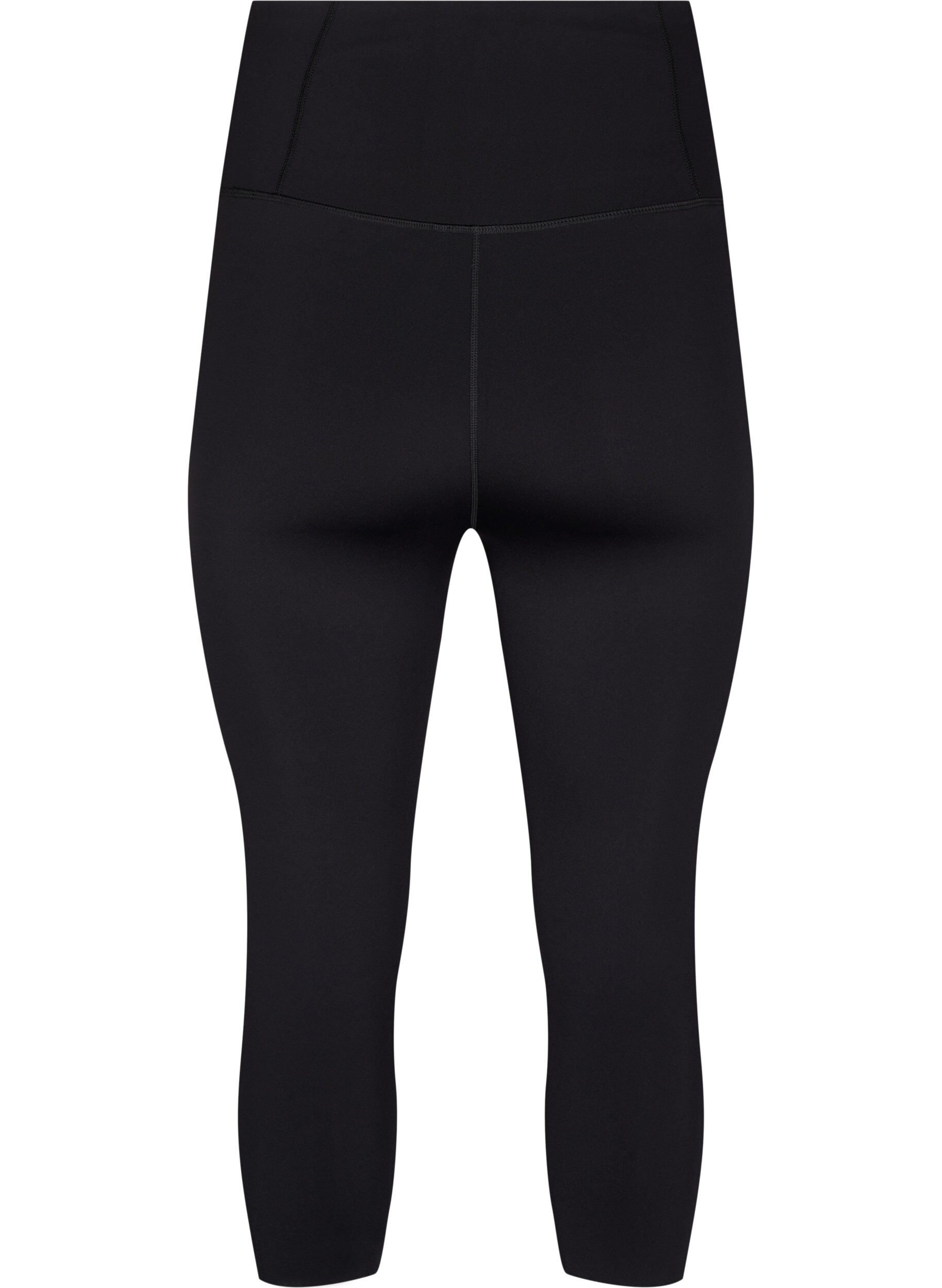 Zizzi CORE, SUPER TENSION TIGHTS - 3/4 tr&aelig;ningstights med lomme, Black, Packshot image number 1