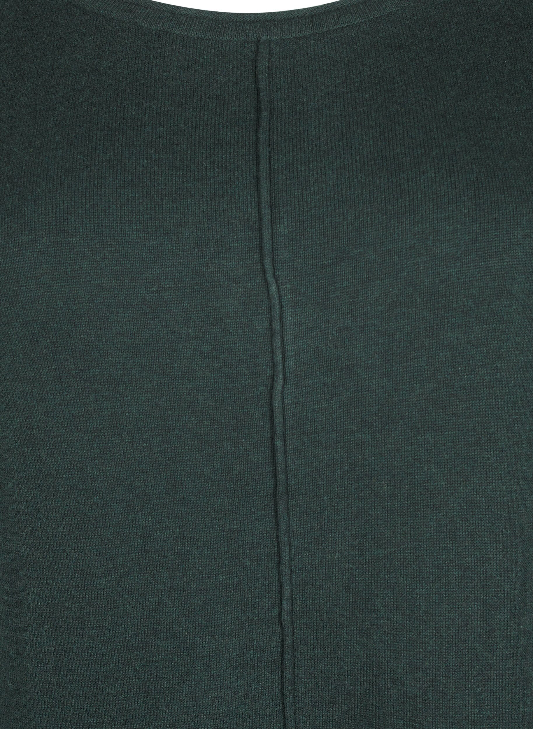 Zizzi Strikkjole i bomulds-viskosemix, Gr&oslash;n, Packshot image number 2