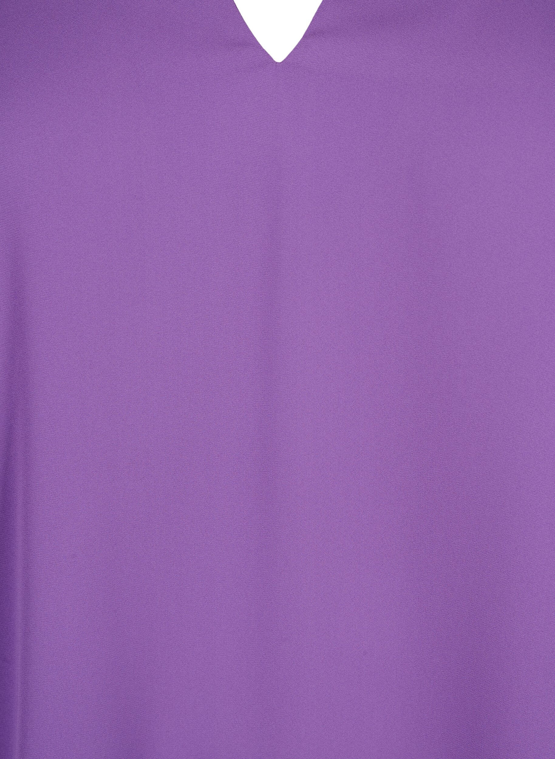 Zizzi Lang&aelig;rmet bluse med rynker p&aring; ryggen, Pansy, Packshot image number 2