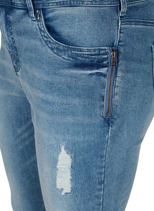 Super slim Amy jeans med slid, Blue denim, Packshot image number 2