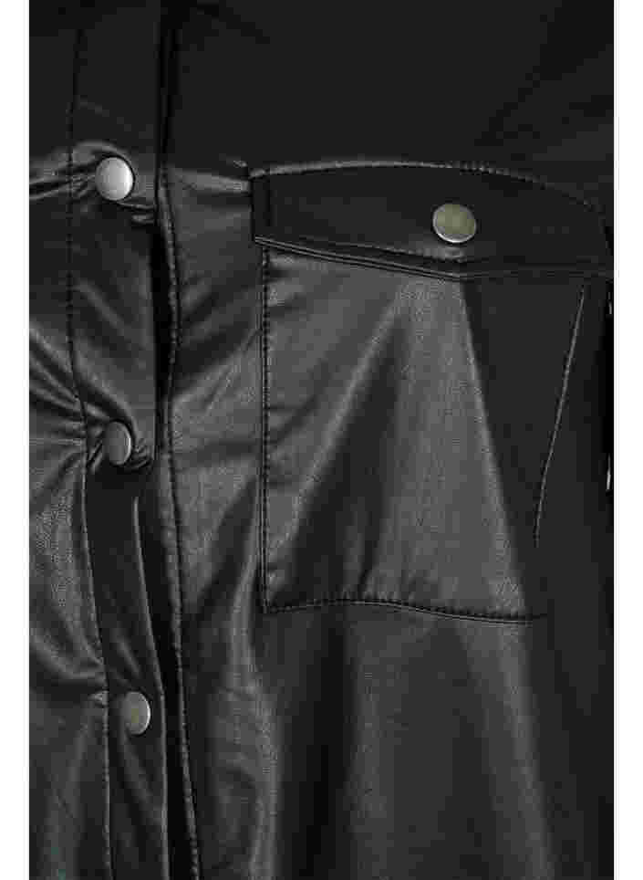 Imiteret læderskjorte , Black, Packshot image number 3