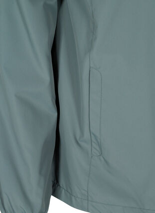 Kort jakke med lynlås og hætte, Balsam Green, Packshot image number 3