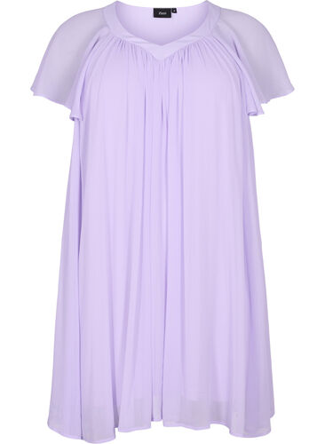 Løs kjole med korte ærmer, Purple Heather, Packshot image number 0