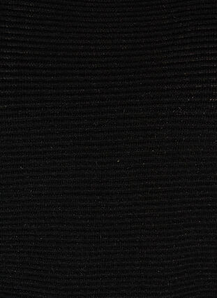 Strikbluse med lurex, Black w/black lurex, Packshot image number 2