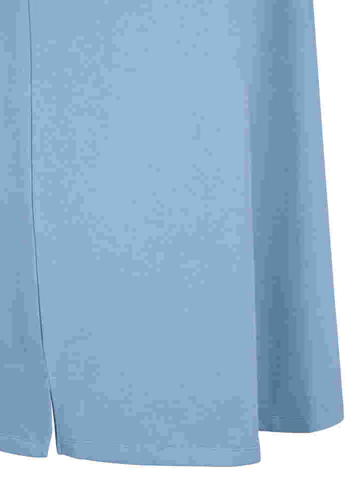 Sweatkjole med korte ærmer og slids, Faded Denim, Packshot image number 3