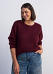 Strikbluse med struktureret hulm&oslash;nster, R&oslash;d, Model image number 0
