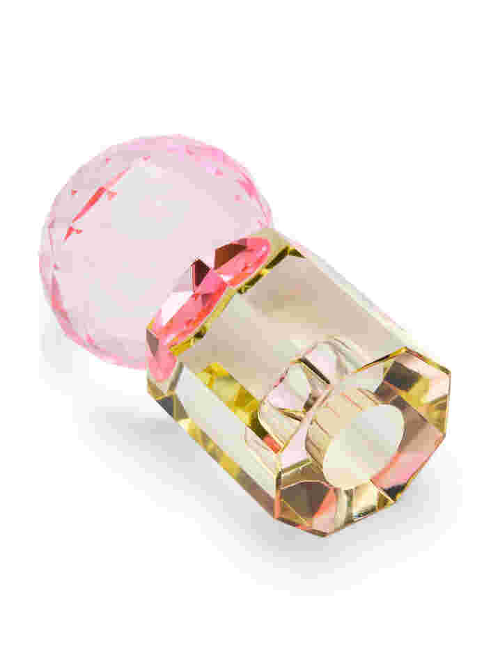 Krystal lysestage, Lysegul/Pink, Packshot image number 1