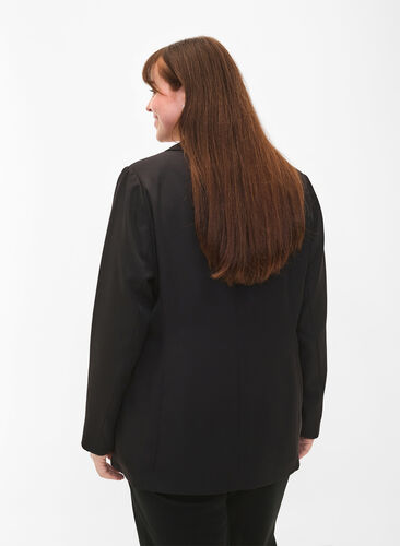 FLASH - Enkel blazer med knap, Black, Model image number 1