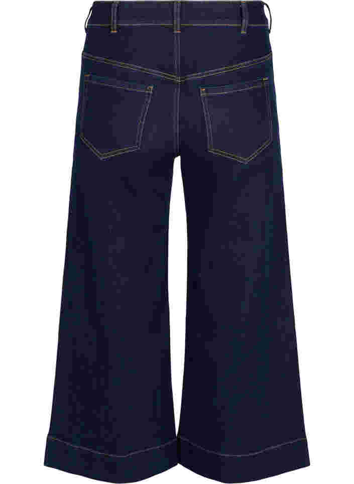 Cropped jeans med vidde, Unwashed, Packshot image number 1