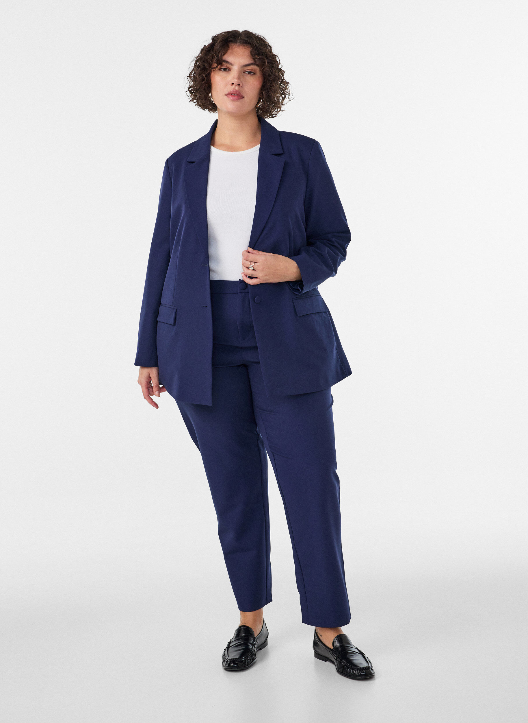 ZizziKlassisk blazer med knaplukning, Bl&aring;, Model image number 1