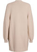 Lang ribstrikket cardigan i bomuld, Beige, Packshot image number 1