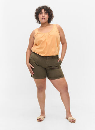 Bomulds shorts med lommer, Tarmac, Model image number 3