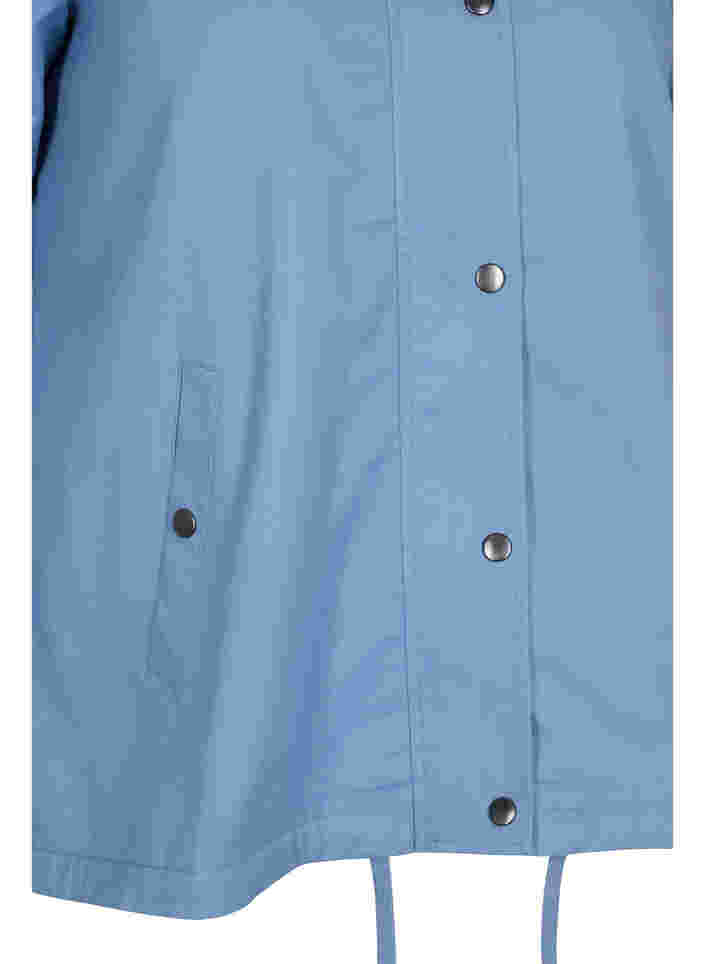 Kort parka jakke med hætte og justerbar bund, Blue Shadow, Packshot image number 3