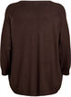 Strikbluse med knapper i siden, Brun, Packshot image number 1