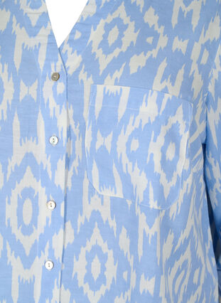 Mønstret skjorte med hør, Serenity AOP, Packshot image number 2