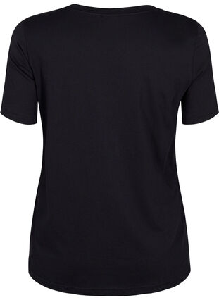 T-shirt med glimmer print i bomuld, Black Shimmer Face, Packshot image number 1