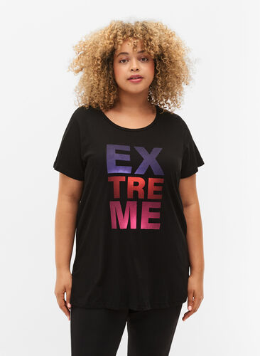 Trænings t-shirt med print, Black w. Extreme, Model image number 0
