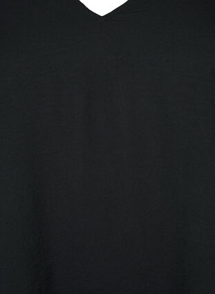 Bluse med v-udskæring , Black, Packshot image number 2