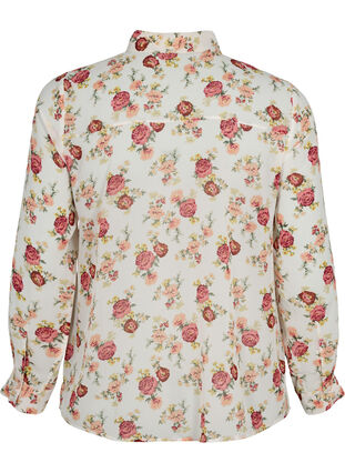 FLASH - Langærmet skjorte med blomsterprint, Off White Flower, Packshot image number 1
