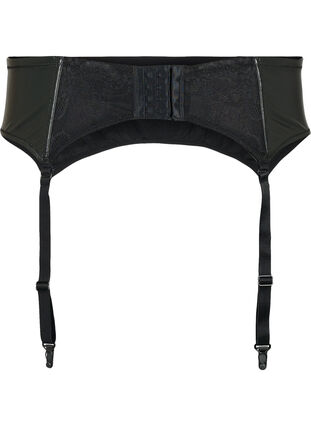 Shiny hofteholder med blonder, Black, Packshot image number 1
