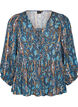 Bluse med paisleyprint og sn&oslash;redetalje, Bl&aring;, Packshot image number 0