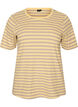 Stribet t-shirt med ribstruktur, Gul, Packshot image number 0