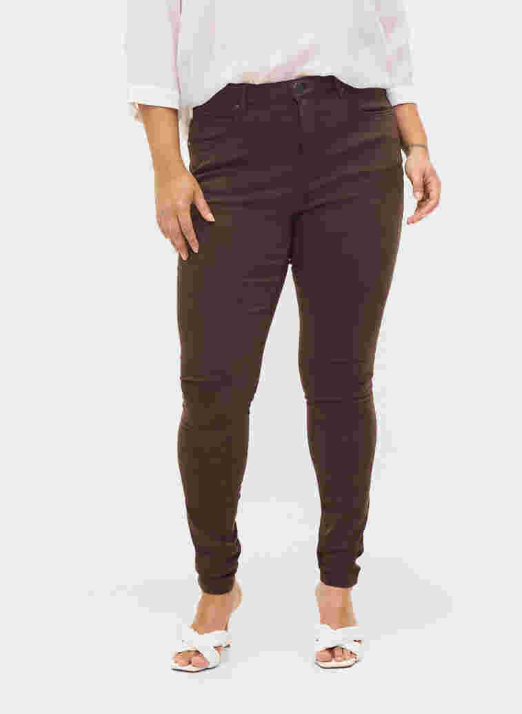 Super slim Amy jeans med høj talje, Molé, Model image number 2