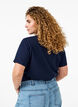 Basis t-shirt i bomuld med rund hals , Bl&aring;, Model image number 2