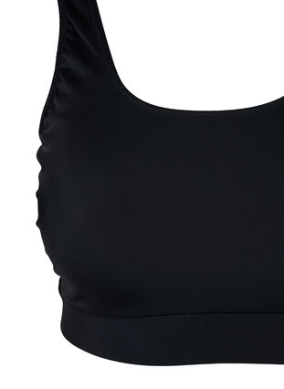 Printet bikini top med rund halsudskæring, Black, Packshot image number 2