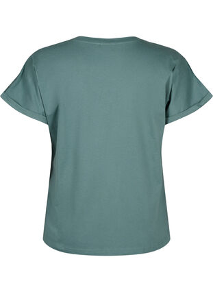 T-shirt i økologisk bomuld med broderi anglaise, Sea Pine, Packshot image number 1