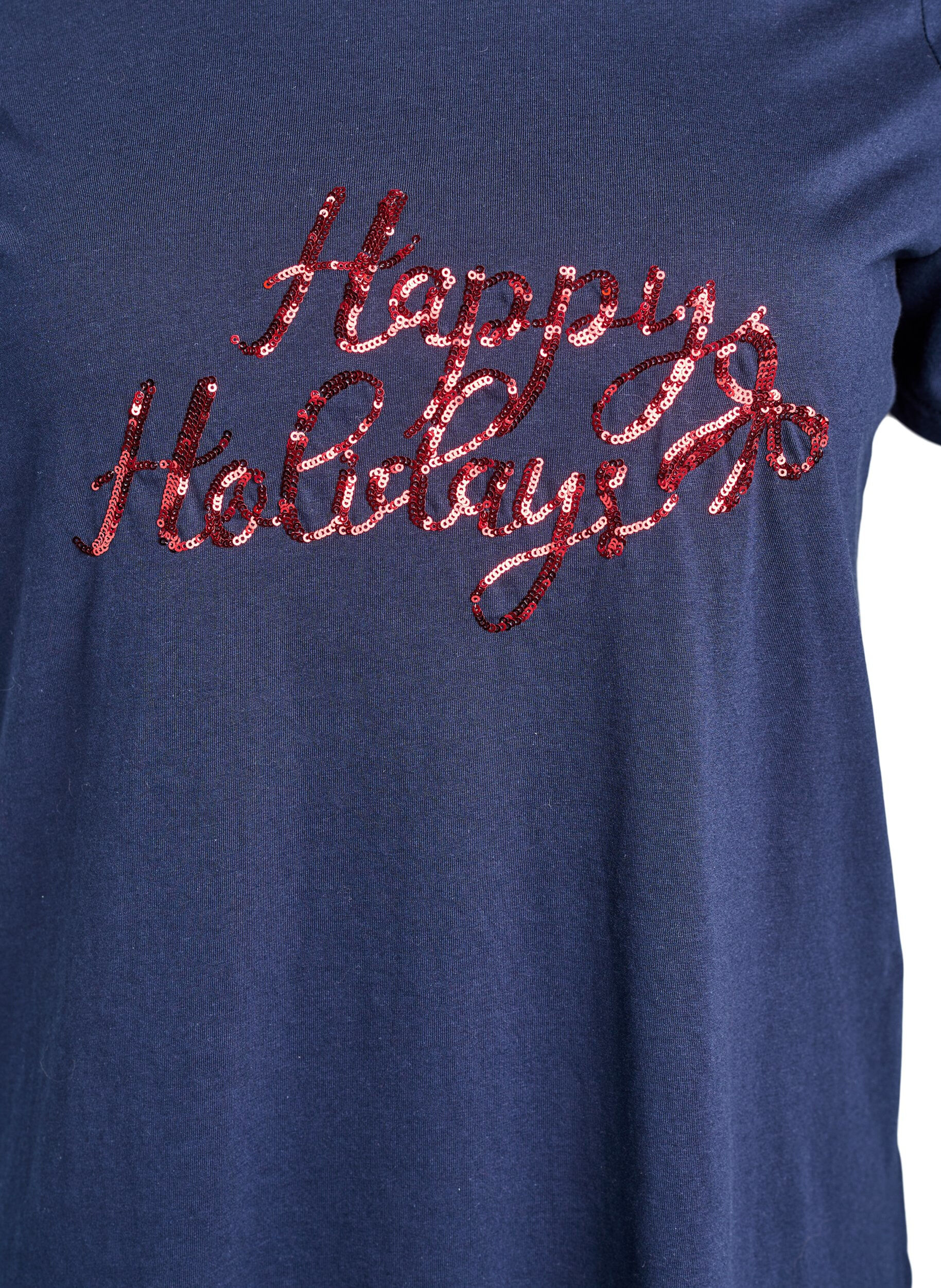 ZizziJule t-shirt i &oslash;kologisk bomuld, Bl&aring;, Packshot image number 2