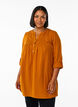 Tunika i bomuldsmusselin med broderi anglaise, Orange, Model image number 0
