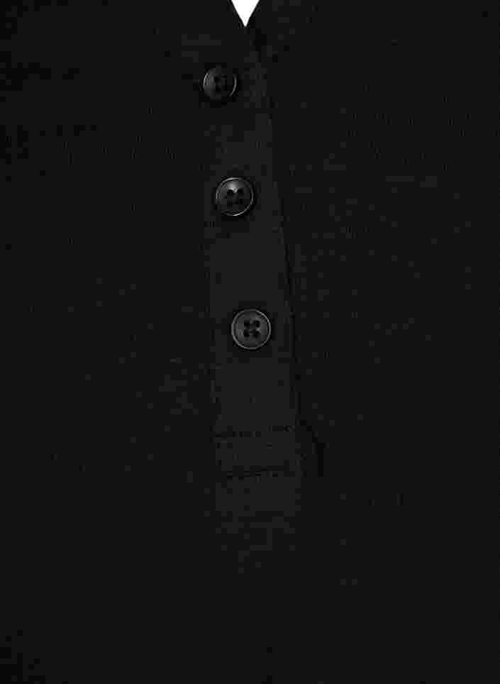 Bomuldsbluse med 3/4 ærmer, Black, Packshot image number 2