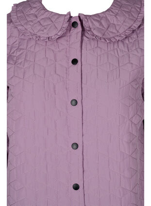 Quiltet jakke med krave og flæsekant, Lavender Mist, Packshot image number 2