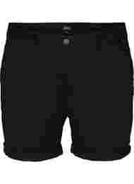 Bomulds shorts med lommer, Black