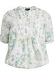 Bluse med print og 1/2 &aelig;rmer, Hvid, Packshot image number 0
