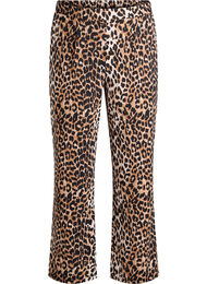 Bukser med leopardm&oslash;nster og lige ben, Brun