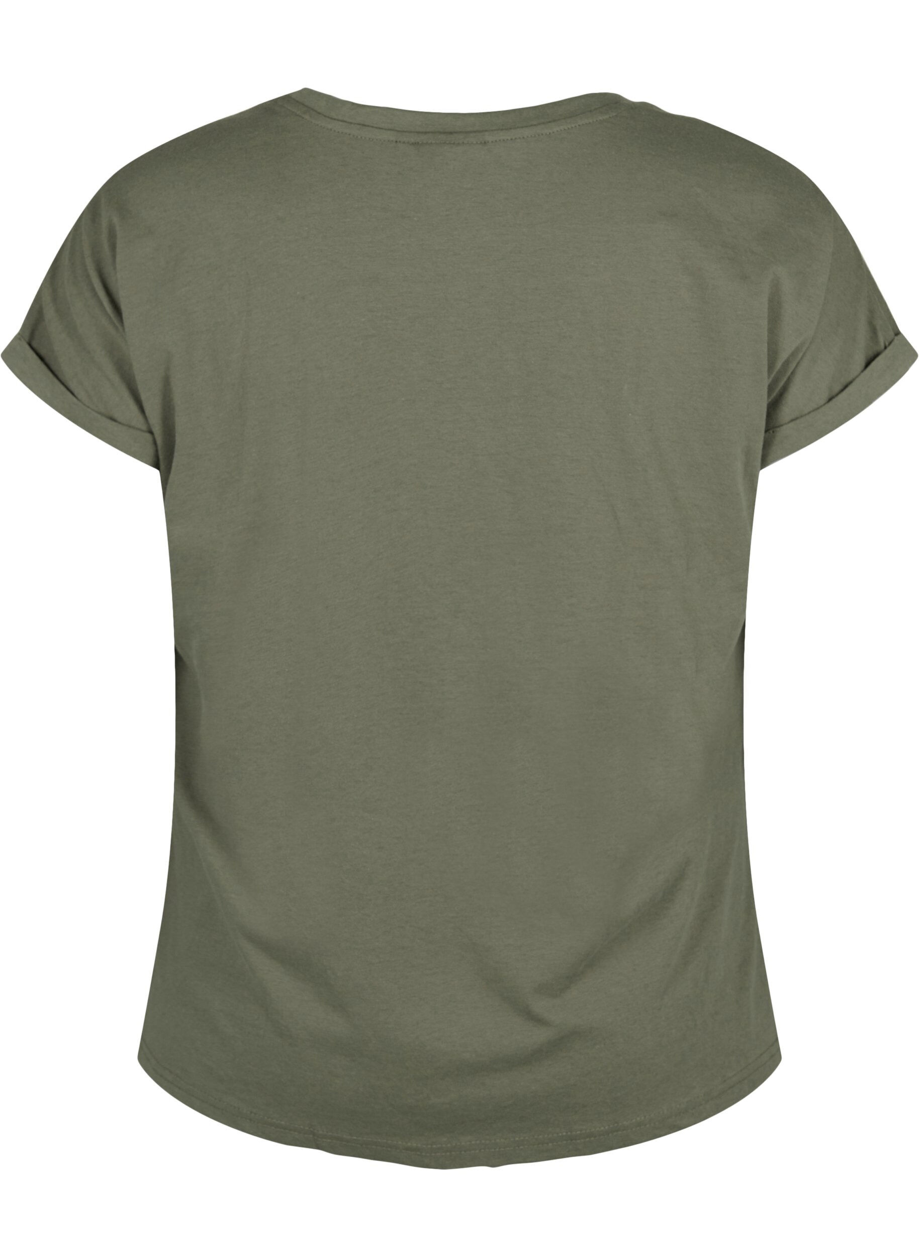 ZizziKort&aelig;rmet t-shirt i bomuldsblanding, Gr&oslash;n, Packshot image number 1