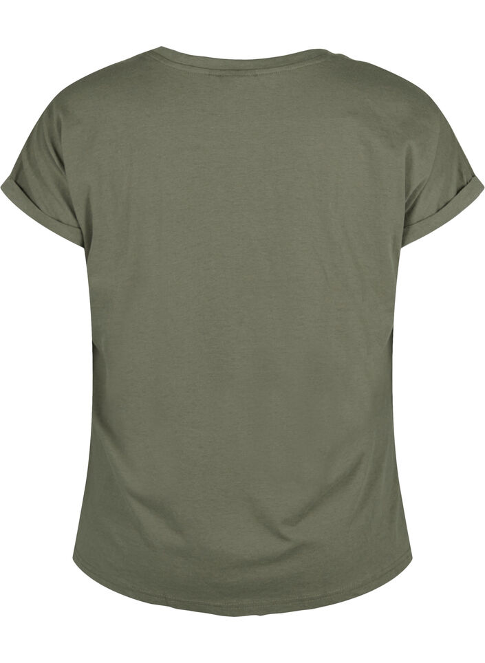 Kort&aelig;rmet t-shirt i bomuldsblanding, Gr&oslash;n, Packshot image number 1