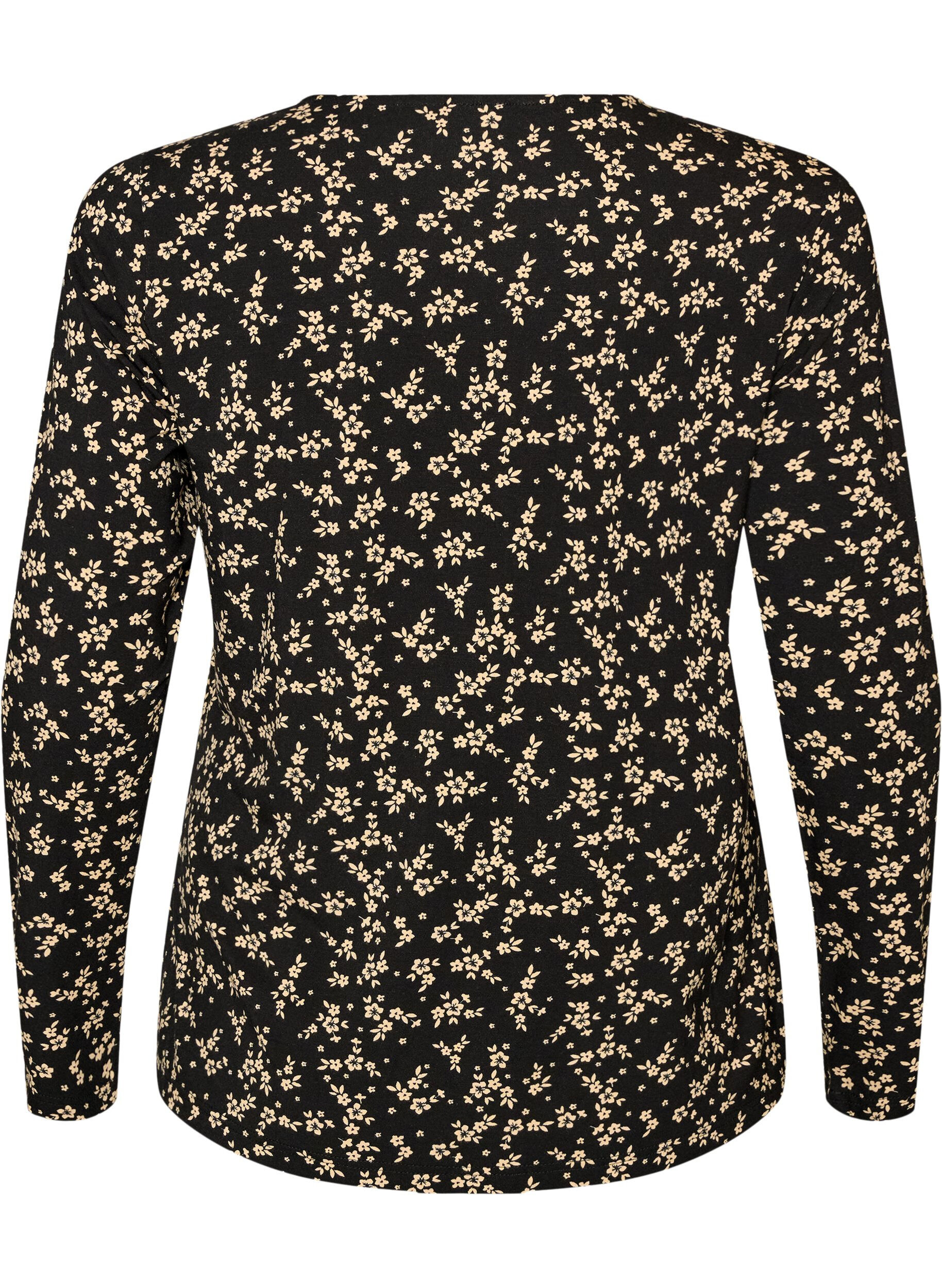 ZizziBluse med lange &aelig;rmer, Sort, Packshot image number 1